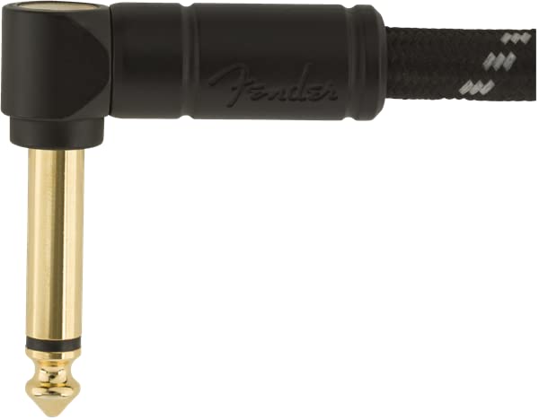 Fender Deluxe Series Instrument Cable, Guitar Cable, Guitar Accessories, Straight/Angle, Black Tweed, 10Ft