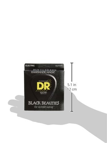 Dr Strings Electric Guitar Strings, Black Beauties Black Coated, 9 52 (Bke7 9)