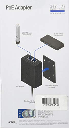Ubiquiti Networks Poe-24-24W-G Poe Injector, 24W, Black