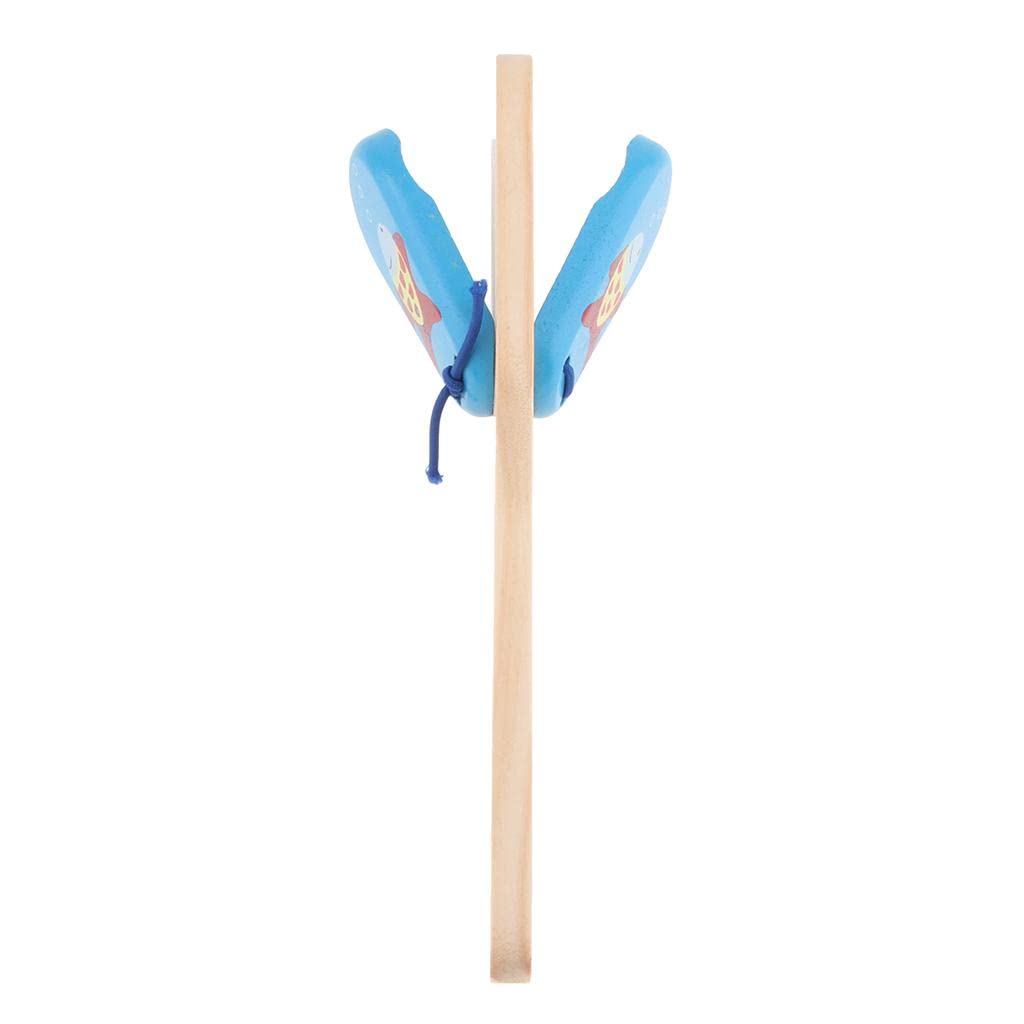 SECRET DESIRE Wooden Handle Castanets Musical Percussion Instrument Teaching Aids Blue