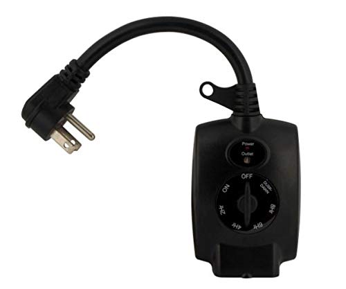 15 Amp Outdoor Plug In Mechanical Dusk To Dawn Countdown Timer With Grounded Outlet