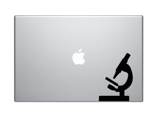 Science Icon #3 - Lab Microscope Magnification Art - 5 inch Black Vinyl Decal Sticker for Cars, Laptops, and Windows - Durable, 