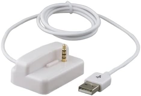 KUJOBUY USB Charger Sync Docking Station Cradle for Apple iPod Shuffle 2nd/3rd Gen, Nano, Classic - White MP3 Player Docking Station