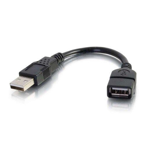 C2G Usb Short Extension Cable, Usb Cable, Usb A To A Cable, Black, 6 Inches, Cables To Go 52119