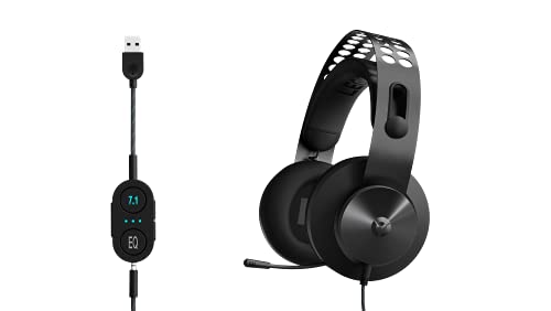 Lenovo Legion H500 Pro 7.1 Surround Sound Gaming Headset, Noise Cancelling Mic, Memory Foam & Pu Leather Earcups, Stainless Stee
