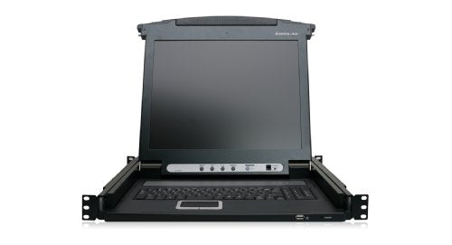 Iogear Rba1025 1 Port Integrated Kvm Console With 17 Inch Tft Lcd Active Matrix Monitor, Keyboard And Touchpad, Gcl1800, Black