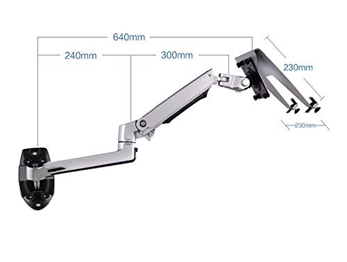 Nbgys Xsj8012Wt Aluminum Alloy Mechanical Spring Arm Wall Mount Laptop Holder Full Motion Laptop Mount Arm Monitor Holder Laptop Stand (Black)