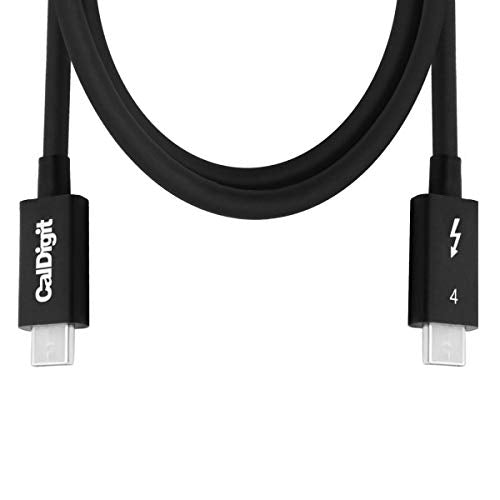 Caldigit Thunderbolt 4 Cable   40Gbps 100W Power Delivery, Compatible With Thunderbolt 3 & Usb Type C, Macbook Pro, Imac, Iphone 15 Max, Black (2 Meter 6.56 Feet, Active Thunderbolt 4 / Usb 4 Cable)