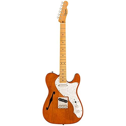 Fender Squier Classic Vibe 60S Thinline Telecaster Electric Guitar, Natural, Maple Fingerboard