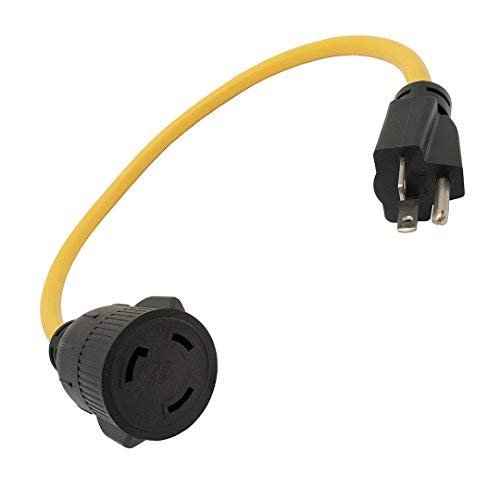 Parkworld 886696 Generator Adapter 3 Prong 20 Amp 5 20P Male To 30 Amp 3 Prong Locking L5 30R Female (2 Feet)