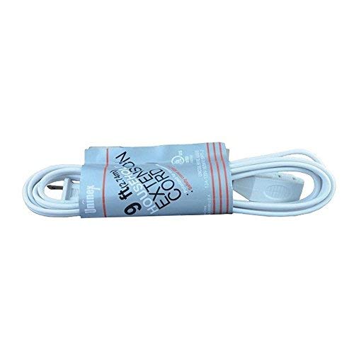 Uninex Ac09Wht Household Extension Cord With Locking/Rotating Safety Covers, 9 Foot, White, 1 Pack