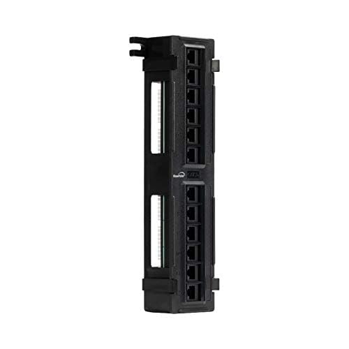 Navepoint 12 Port Cat5E Utp Unsheilded Mini Patch Panel With Wallmount Bracket Included Black