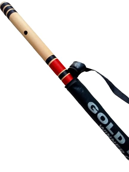 Gold Rush Flute D Sharp Base Indian Professional Right Handed Bamboo Flute 32 Inch Size & 82 Cm Length With Free Carry Bag Speci