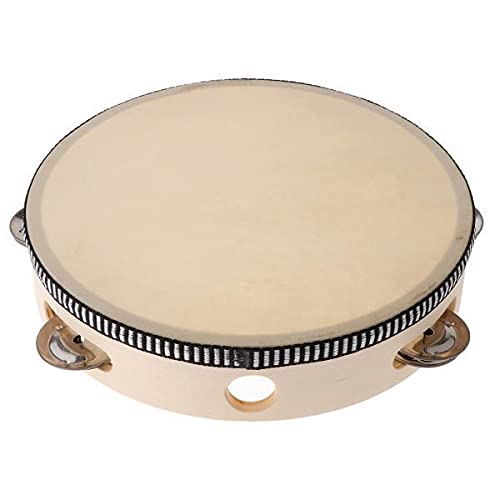 ATORSE 12xWooden Musical Tambourine Beat Instrument Hand Drum Educational Toys 8inch