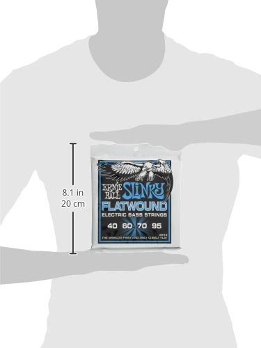 Extra Slinky Cobalt Flatwound Electric Bass Strings 40 95 Gauge