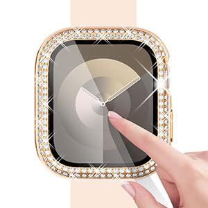 Surace 45Mm Case Compatible With Apple Watch Series 9 Series 8 Series 7 Case With Screen Protector, Bling Diamond Overall Protec
