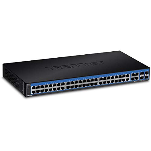 Trendnet 52 Port Gigabit Web Smart Switch, 48 Gigabit Rj 45 Ports, 4 Shared Gigabit Ports (Rj 45 Or Sfp), Vlan, Qos, Lacp, Ipv6,