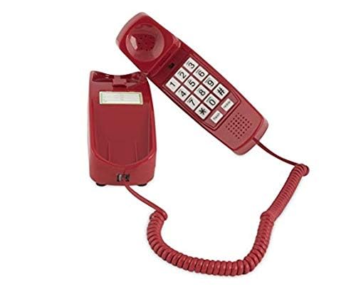 Trim Style Emergency (Off Hook Hotline Dialer) Wall/Desk Phone   Red