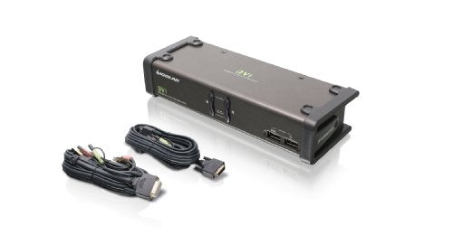 Iogear 2 Port Dvi Kvmp Switch W/Full Set Of Cables, (Gcs1102 Taa Compliant), Black