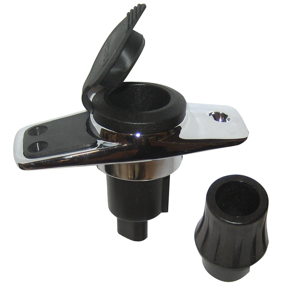 Perko Locking Collar Pole Light Mounting Base - 2 Pin - Chrome Plated W/Black Cover,WBAUVA001342553