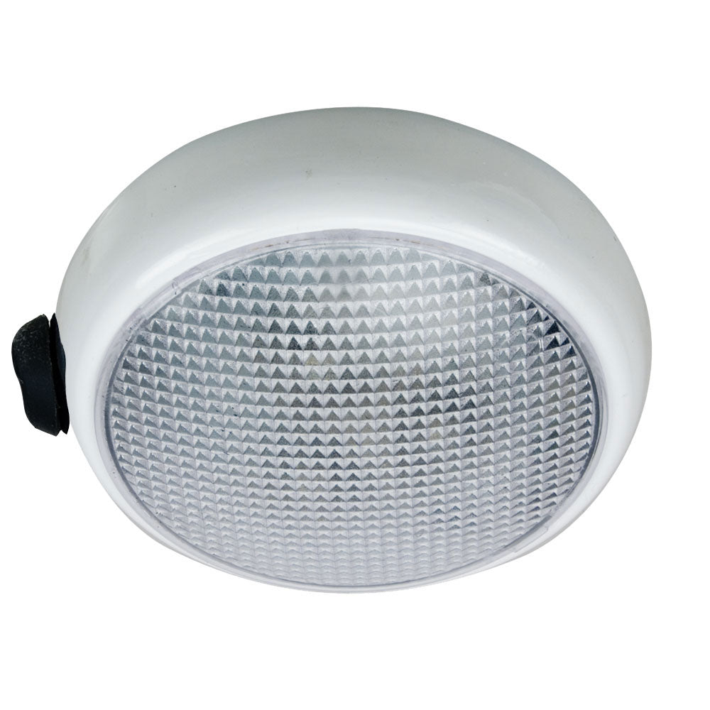 Perko Round Surface Mount Led Dome Light - White Powder Coat - W/ Switch,WBAUVB00FS7ZU7I