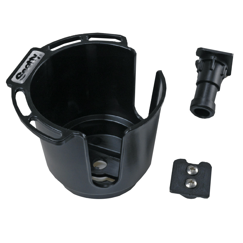 Scotty 311 Drink Holder W/Bulkhead/Gunnel Mount & Rod Holder Post Mount - Black,WBAUVA001342816