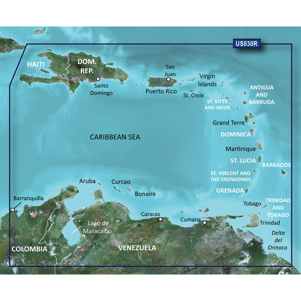 Garmin Bluechart&Reg; G3 Hd - Hxus030R - Southeast Caribbean - Microsd&Trade;/Sd&Trade;,WBEEAA001342836