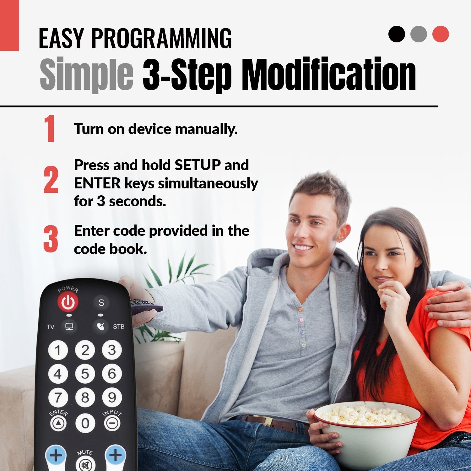 Anderic Substitute for RCA RCRHM02BR 2-Device Universal Remote Control [RRHC100]