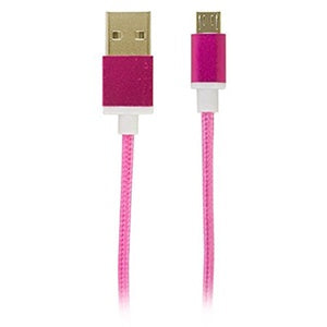 Reviver Mobile 3 USB to MicroUSB Fabric Charge and Sync Braided Cable, Pink