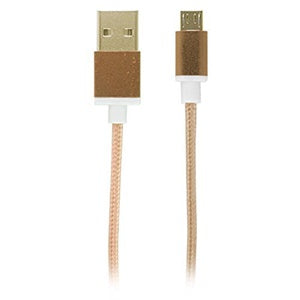 Reviver Mobile 3 USB to MicroUSB Fabric Charge and Sync Braided Cable, Gold
