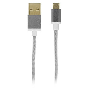 Reviver Mobile 3 USB to MicroUSB Fabric Charge and Sync Braided Cable, Silver