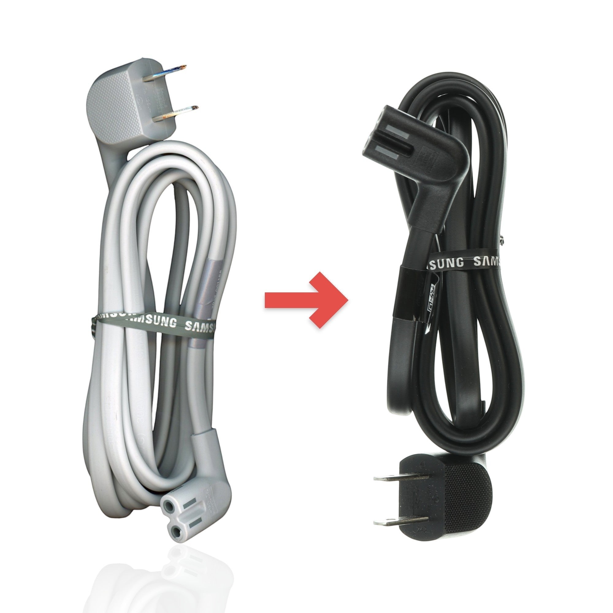 Substitute for Samsung 3903-001188 AC Power Cable | 5 ft - C7 Elbow Figure 8 to Elbow 2-Prong | Non-Polarized – [3903-001117 Black]