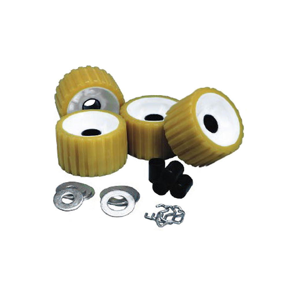C.E. Smith Ribbed Roller Replacement Kit - 4 Pack - Gold,WBAUVA001343170