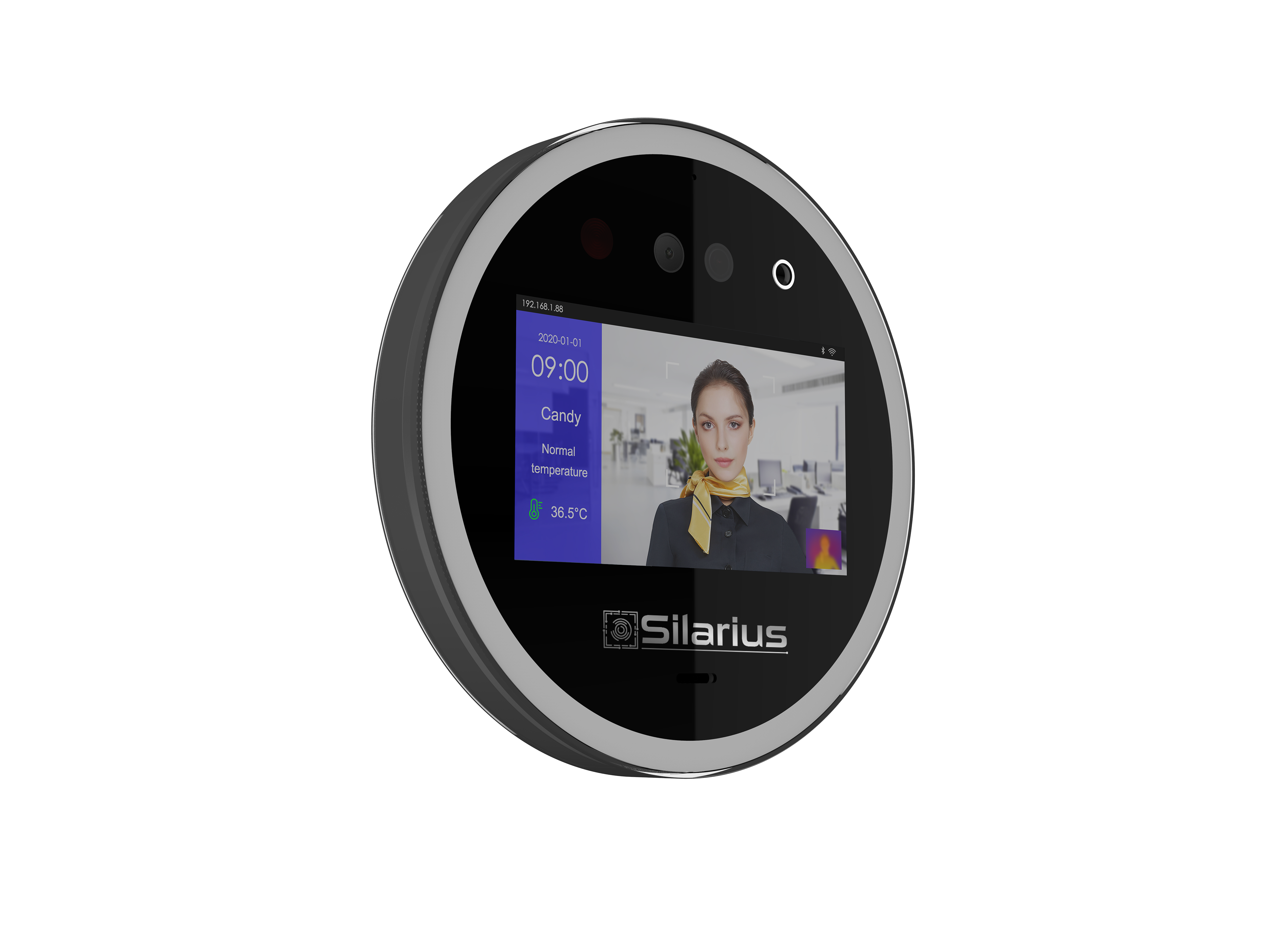 Silarius SIL‐ACCESSTEMP Smart Facial Time Attendance Access Control Terminal with Temperature Measurement , Employee time management Device (NDAA Compliant)