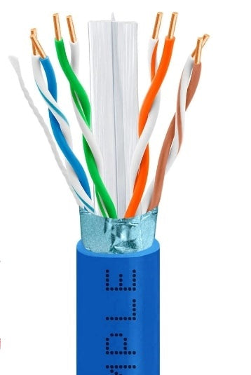 Shielded Cat6 bulk Ethernet cable, 23AWG bare copper UTP conductors, up to 10 Gigabit data transfer speeds up to 600 MHz, 1000 f