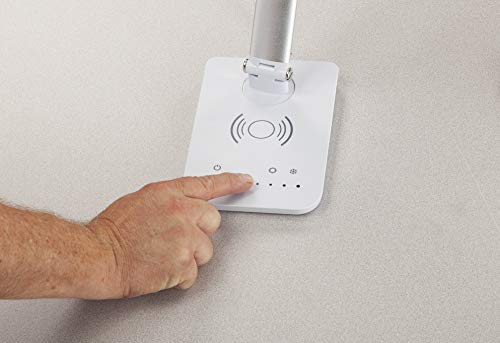 Safco Products 1009Sl, Pivoting Neck, Built In Wireless, Usb Port Vamp Led Lamp With Charging Pad, Silver, 16'' D X 5'' W X 16.7