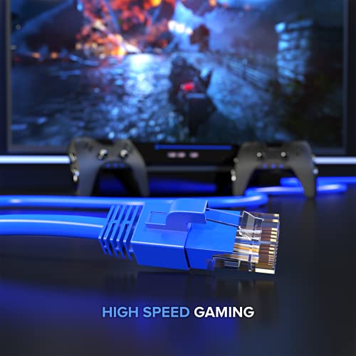 Maximm Cat 6 Ethernet Cable 10 Ft (6 Pack)   High Speed Lan Cable, Internet Cable, Patch Cable, And Network Cable   Utp, 10Gbps, 550Mhz Ethernet Cord   Blue