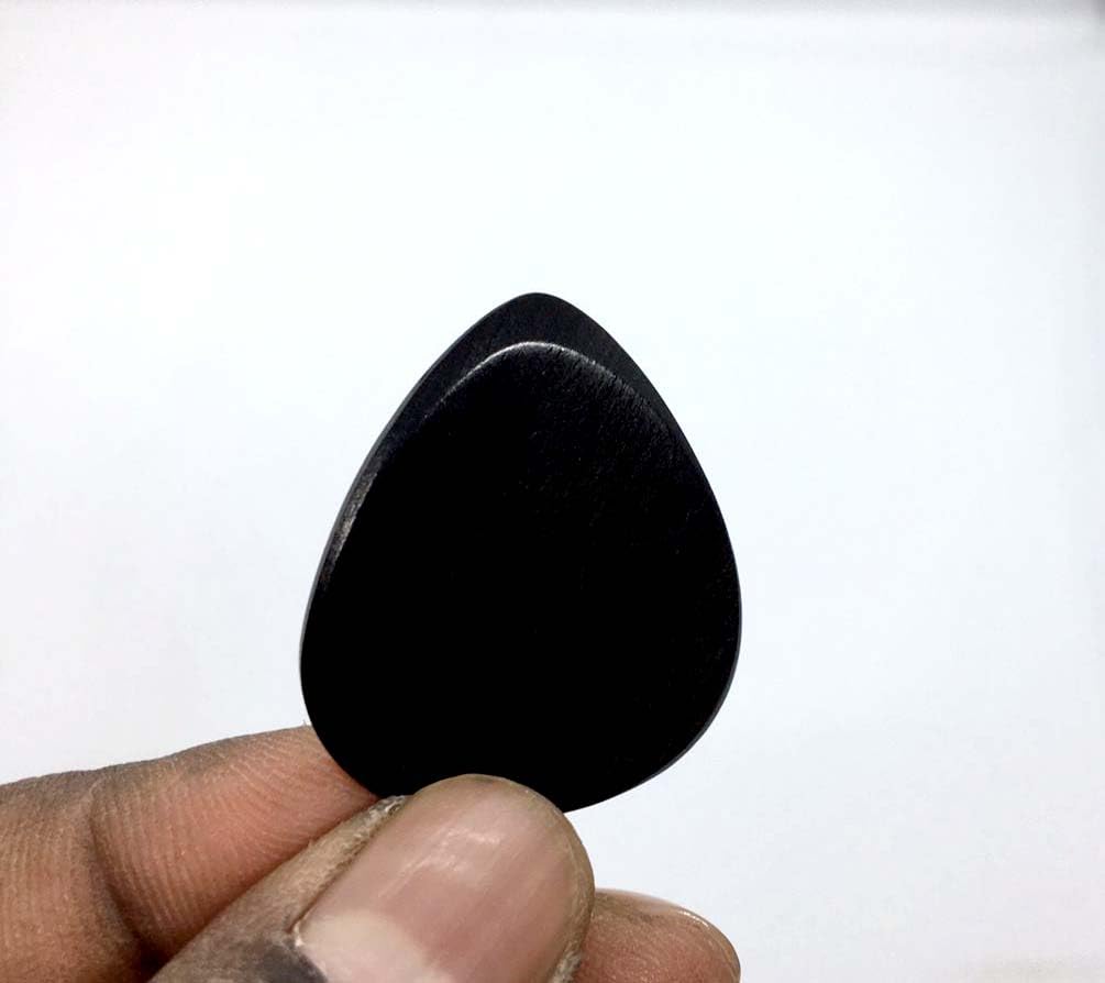 Guitar Picks Ebony Wood Musical Guitar Picks For Electric Acoustics, Black, Pack Of 4