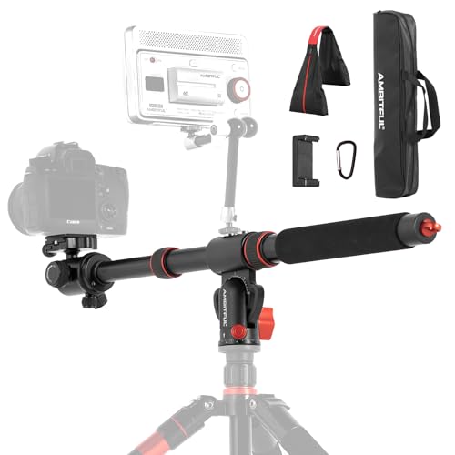 Ambitful Tripod Extension Arm,42' Retractable Horizontal Center Column Tripod Boom Arm,360� Rotatable With Sandbag For Overhead,Multi Angle Photography,Max Load 22Lbs (Not Including Tripod)