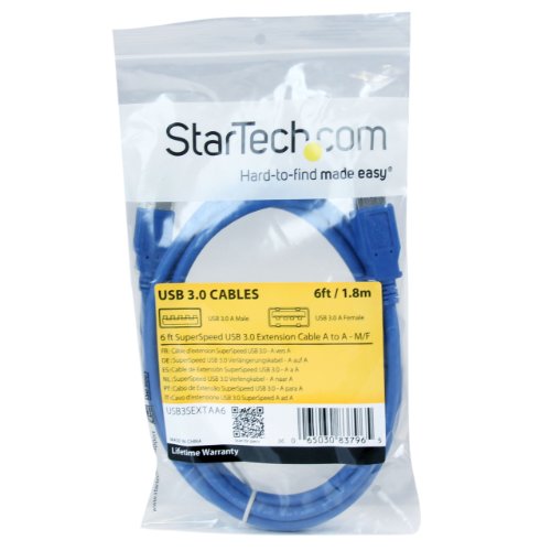 Startech.Com 6 Ft Superspeed Usb 3.0 Extension Cable A To A   M/F   2M Usb 3 Extension Cable (Usb3Sextaa6),Blue