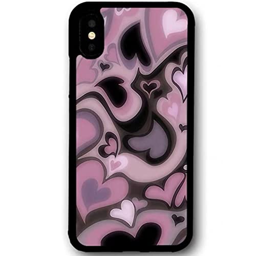 Mokens Cute Phone Cases Aesthetic Purple Pink Heart Phone Case Protective Compatible With Iphone 13 Pro Max