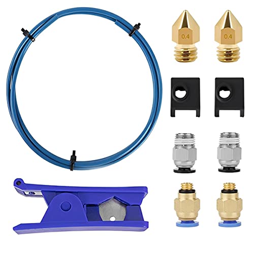 Hasthip Upgrade 3D Printer Kit With Capricorn Premium Xs Bowden Tubing 1M, Ptfe Teflon Tube Cutter, Pneumatic Fittings And Mk8 S