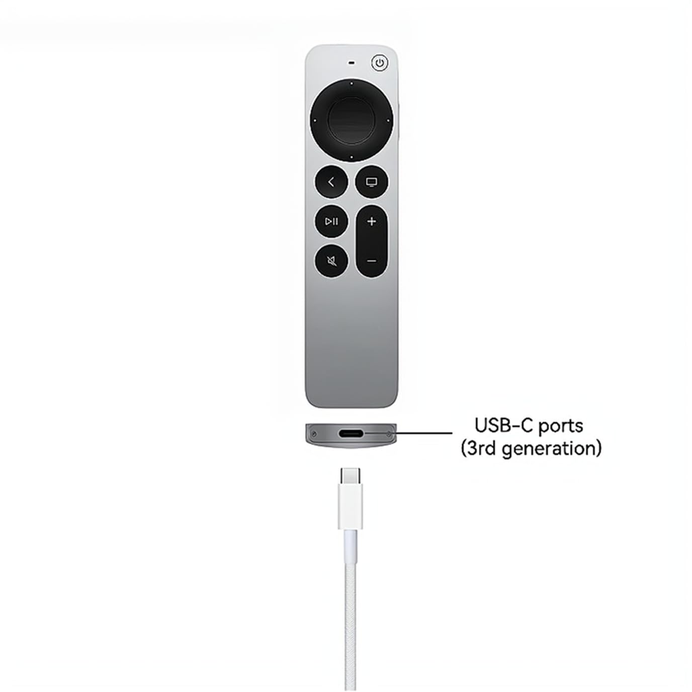 Woven Usb To Usb C Cable For Apple Tv 4K Siri Remote 3Rd Generation, Durable Usb C To Usb Charging Cable For Carplay, Airpods Pr