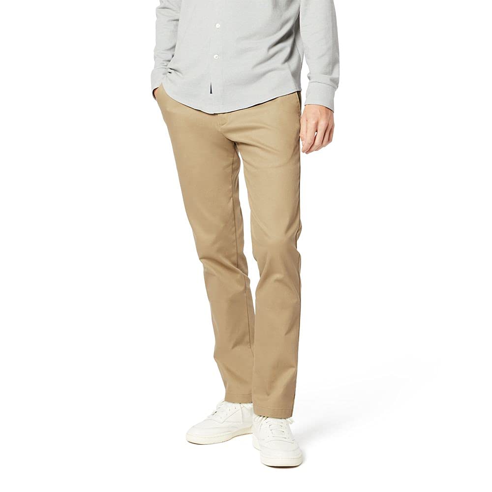 Dockers Mens Slim Fit Signature Khaki Lux Cotton Stretch Pants, New British, 34W X 32L