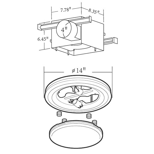HUNTER Saturn Decorative Bathroom Exhaust Fan & Light, 80 CFM, Brushed Nickel, Model 90053z, Glass Material
