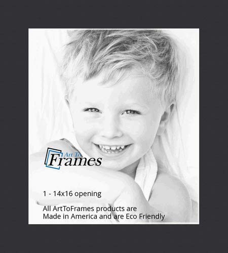 14X16 Smooth Black / Black Custom Mat For Picture Frame With 10X12 Opening Size (Mat Only, Frame Not Included)