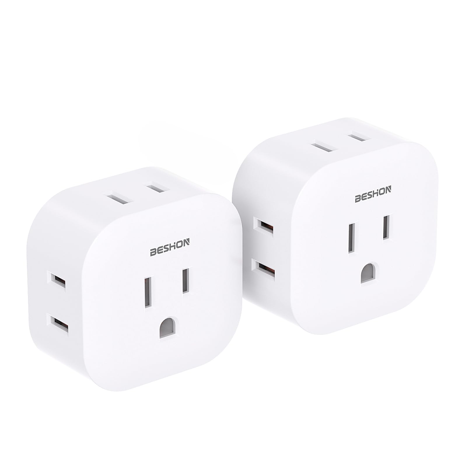 Multi Plug Outlet Extender 2 Pack, Wall Outlet Splitter With 5 Wall Outlets, Small Multiple Plug Extender, Cruise Essentials, Ou