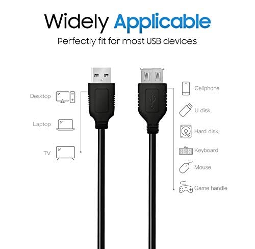 Cmple   High Speed Usb To Usb Extension Cable   Flexible Extender Cord   A Male To A Female Adapter Cable   Usb 2.0 Extension Ca
