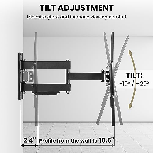 Zebozap Zztva8044 Full Motion Vinyl Siding Tv Mount | Mount On Vinyl Siding, Stucco, Brick And Stone | Outdoor Rated   Weatherpr