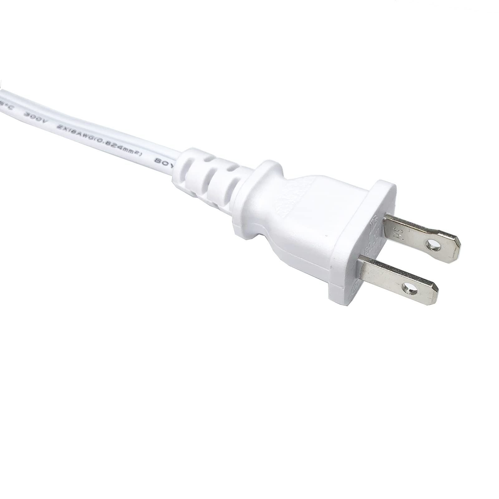 Lamp Cord With Switch Plug, 2 Prong Extension Cord 6 Feet, White Lamp Cord Replacement, 18 Awg Power Cord, Stripped Ends Ready F